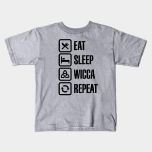 Eat sleep Wicca repeat - Pagan Witchcraft Witch Halloween Kids T-Shirt